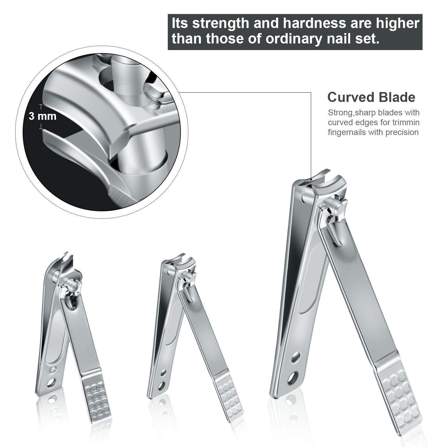 Keiby Citom Professional Stainless Steel Nail Clipper Travel & Grooming Kit - High Quality Nail Tools Manicure & Pedicure Set of 12pcs with Luxurious Case(Gold)