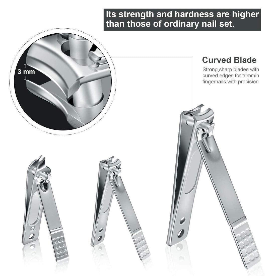 Keiby Citom Professional Stainless Steel Nail Clipper Travel & Grooming Kit - High Quality Nail Tools Manicure & Pedicure Set of 12pcs with Luxurious Case(Gold)