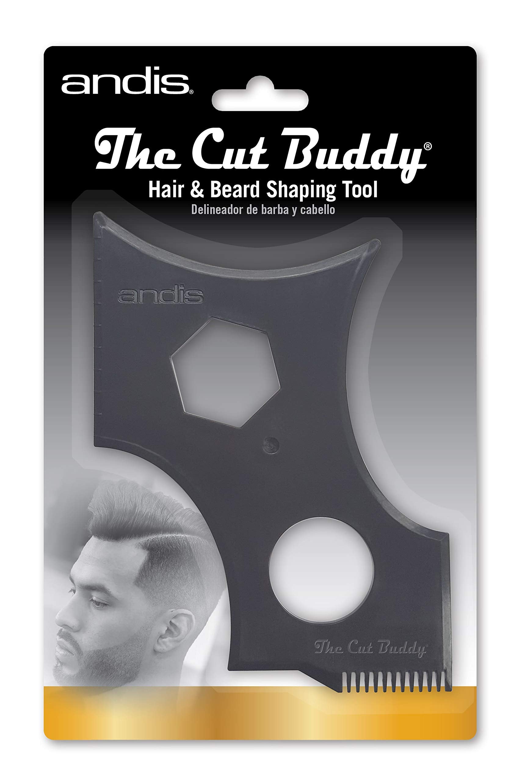 Andis The Cut Buddy Hair Beard Shaping Tool for all Beards and Hairlines, Black, 1 Count