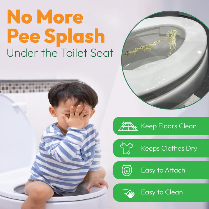 P-flector® Toilet Seat Urine Guard (1-Pack) - Pee Splash Guard for Potty-Training Kids, Adults, Seniors & Special Needs Individuals - Fits Round, Elongated & Curved Toilet Seats