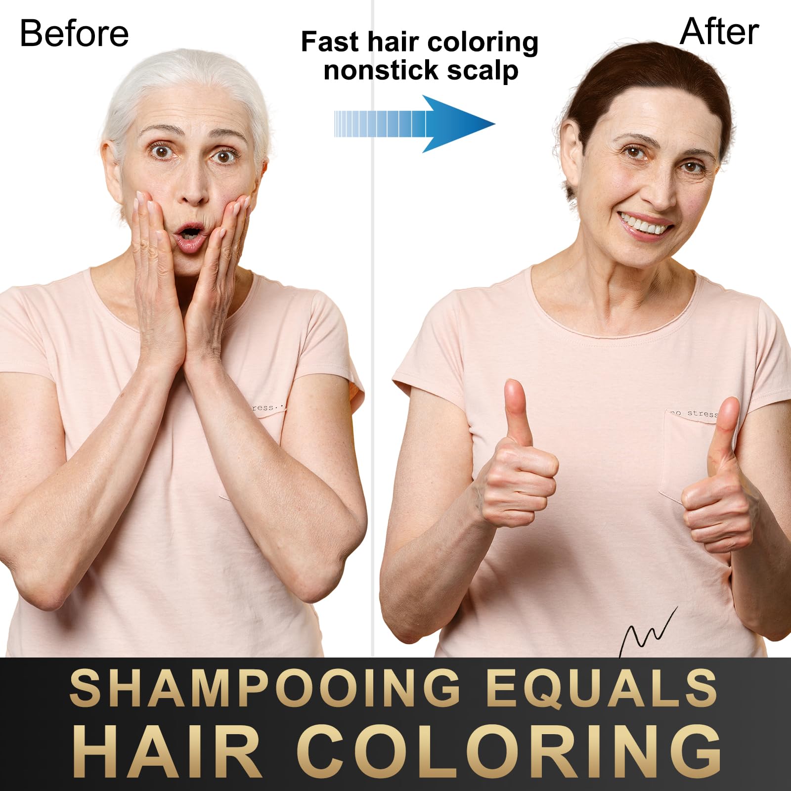 KOYSOY Dark Brown Hair Dye Shampoo 3 in 1,100% Covers Gray Hair,Hair Color Shampoo Can Avoid Going to the Salon to Dye Your Hair,Convenient and Effective Shampoo Hair Dye(500mL,17.6 Fl Oz)(Dark Brown)