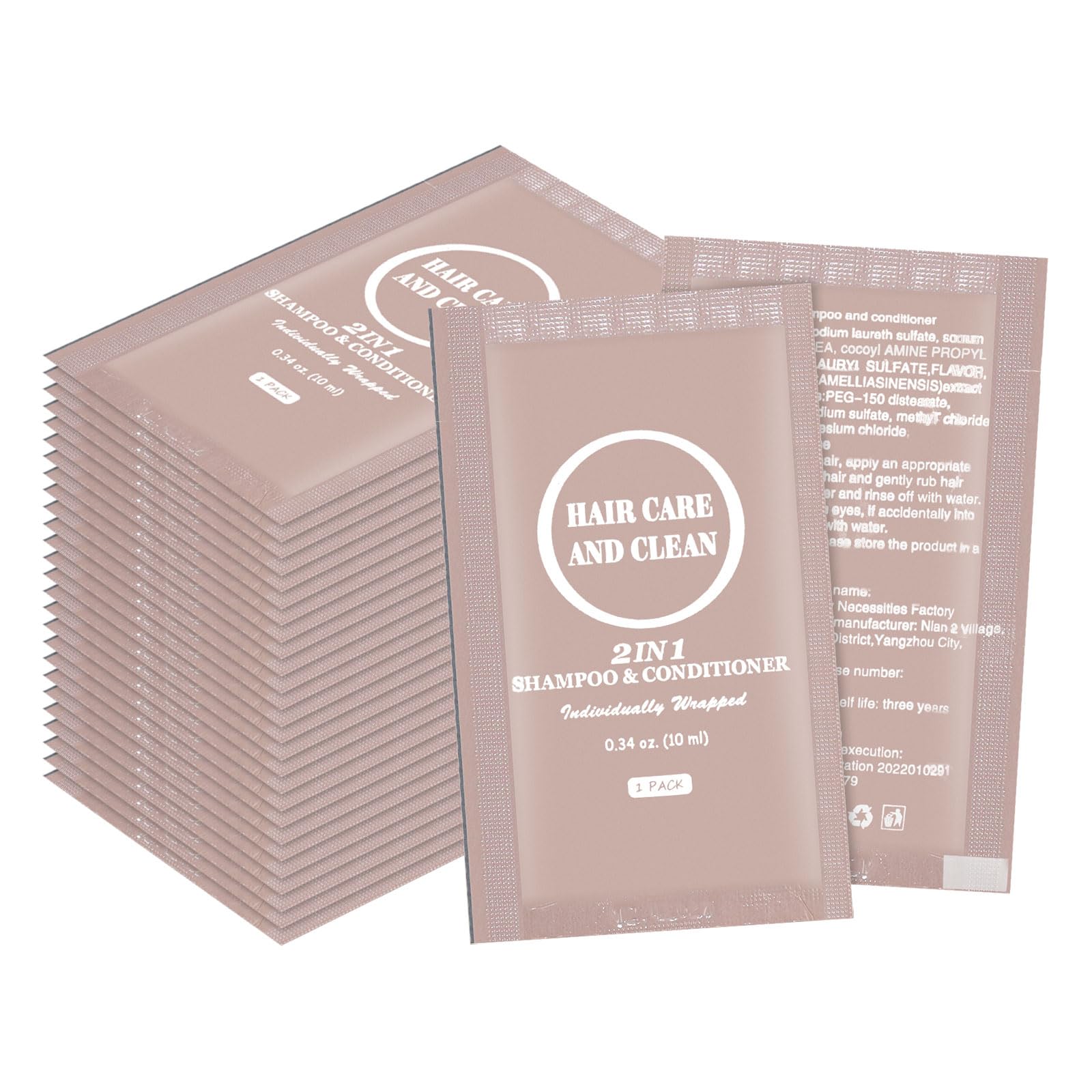 Travel Shampoo & Conditioner, 2 in 1 Shampoo Set Bulk, Mini Size Small Men Women Essential Cleansing Toiletries Amenities for Hotel, Shelter/Homeless/Nursing Home/Charity 0.34 Fl Oz(Pack of 30)