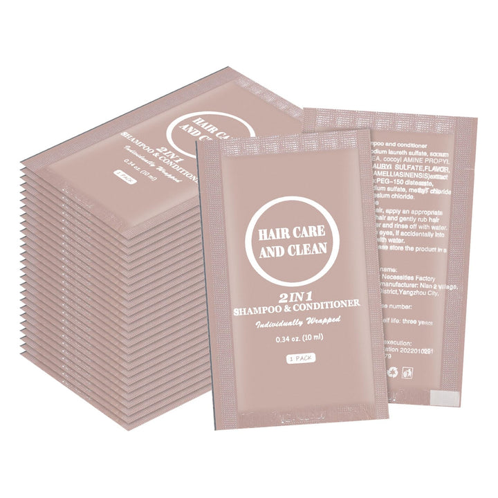 Travel Shampoo & Conditioner, 2 in 1 Shampoo Set Bulk, Mini Size Small Men Women Essential Cleansing Toiletries Amenities for Hotel, Shelter/Homeless/Nursing Home/Charity 0.34 Fl Oz(Pack of 30)