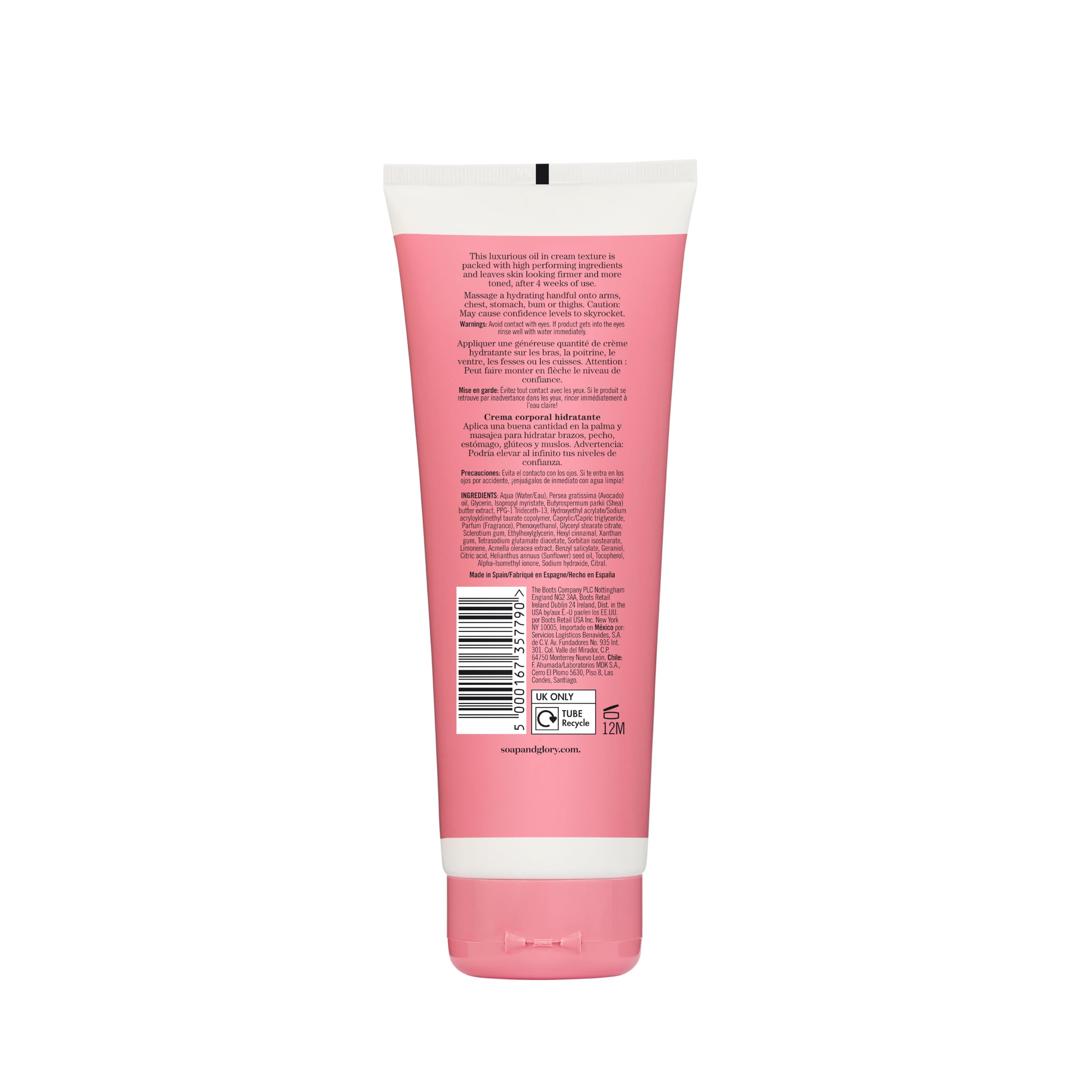 Soap & Glory The Firm-inator Body Cream - Skin Hydration Body Moisturizer with Acmella Oleracea Complex, Shea Butter Lotion & Sunflower Seed Oil - Rich Skin Firming and Tightening Lotion (8.4 Oz)