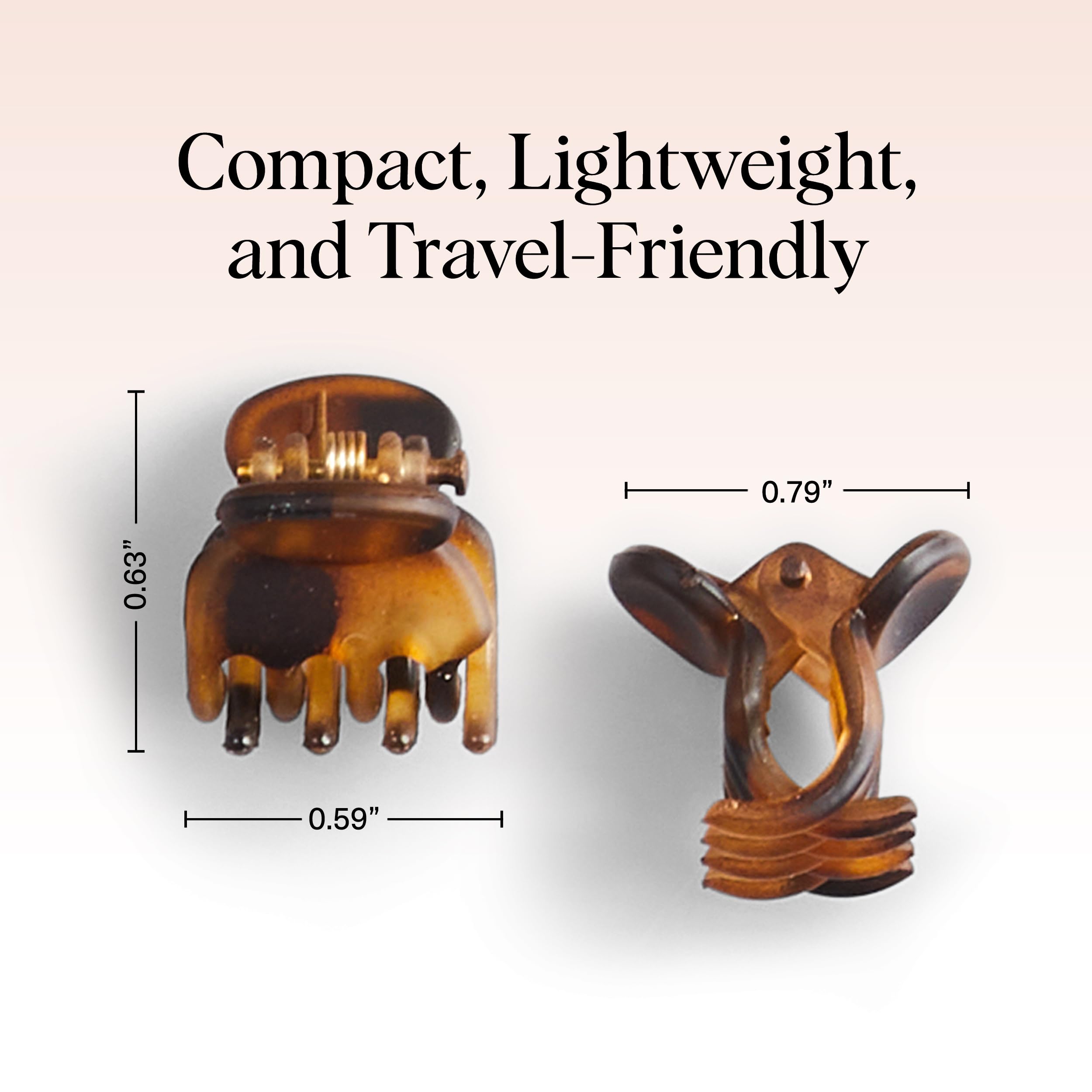 Kitsch Mini Claw Clips for Women - Stylish Small Hair Clips for Kids | Stays In Place Without Pulling or Snagging | Durable Plastic & Sturdy For Everyday Styling - Tortoise & Black, 16 Pcs