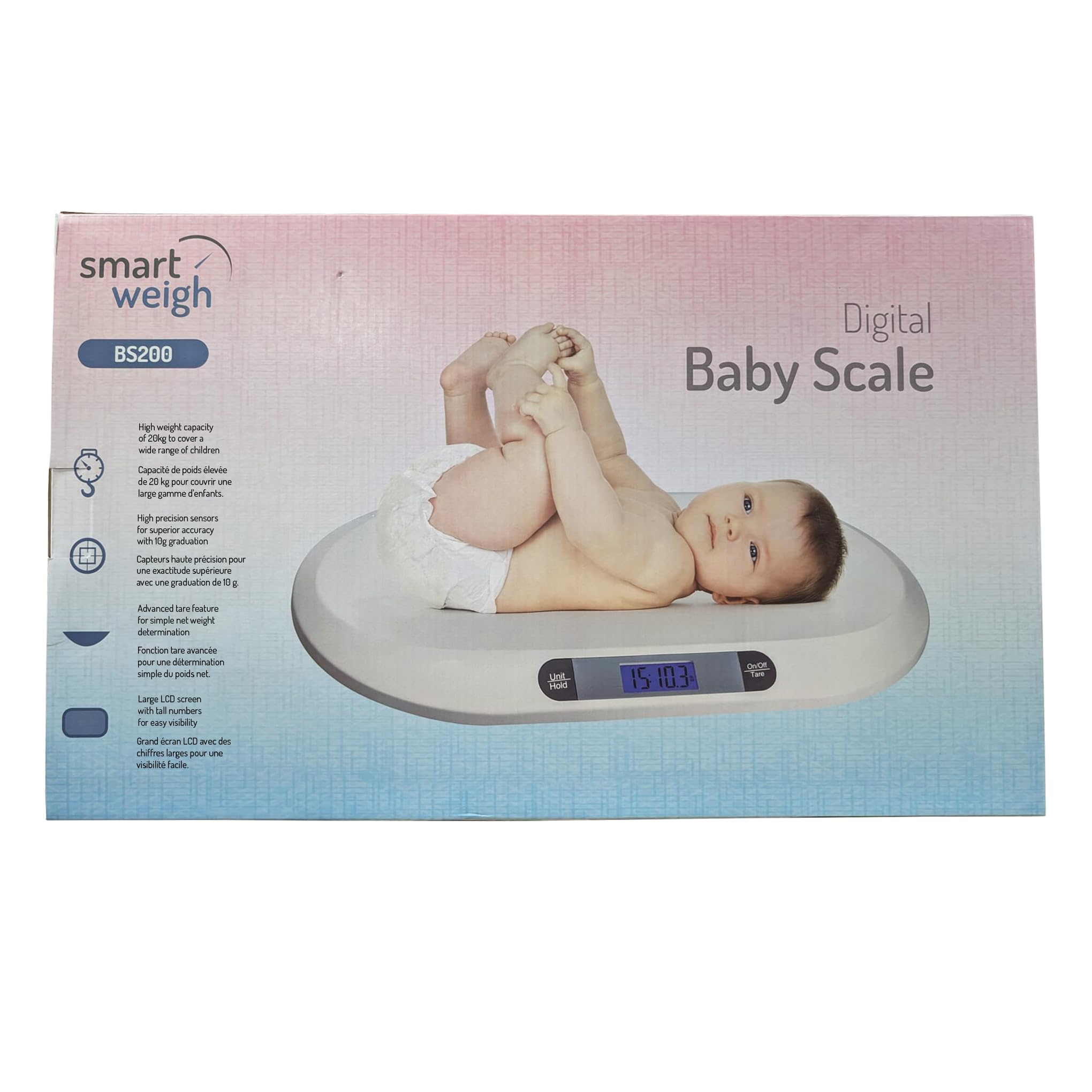 Smart Weigh Digital Baby Scale Infant Scale for Weighing Pet Scale for Puppy and Cat Accurate Digital Scale in Pounds Ounces Kilograms Holds Up to 44 Lbs Multi-Function with Hold Function