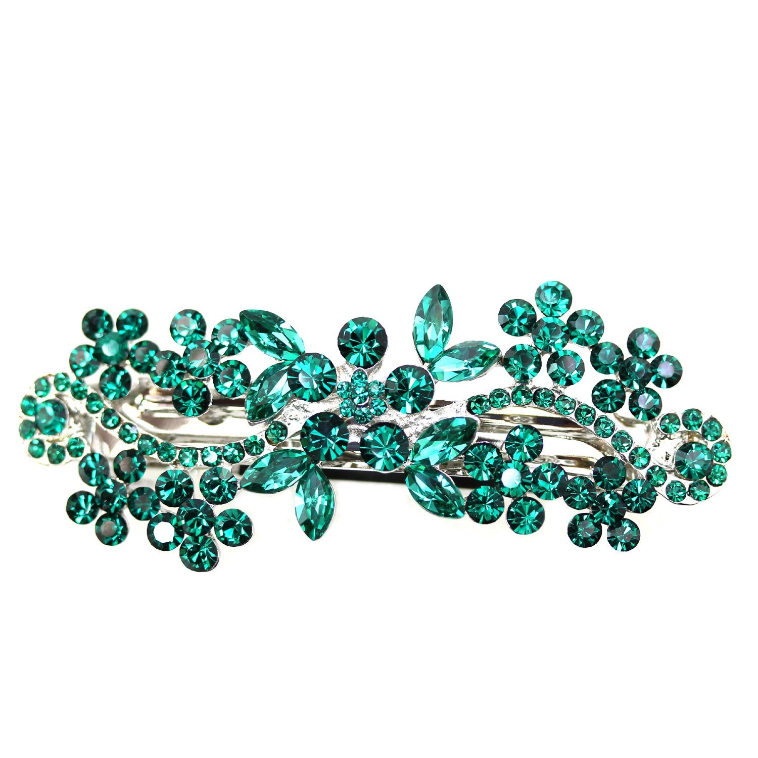 Faship Gorgeous Emerald Green Crystal Hair Barrette Clip