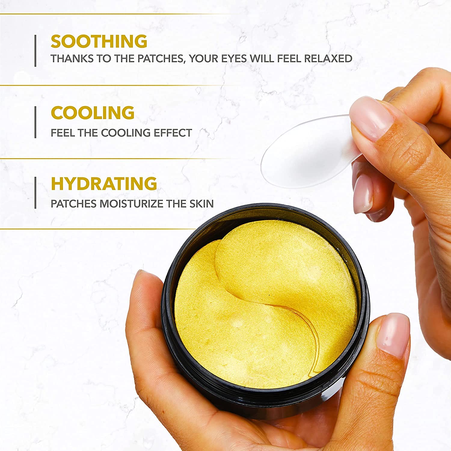 Luxury Under Eye Patches - 24K Gold Eye Mask Anti-Aging Hyaluronic Acid - Under Eye Mask For Reducing Dark Circles & Puffy Eyes (15 Pairs) - Under Eye Bags Treatment