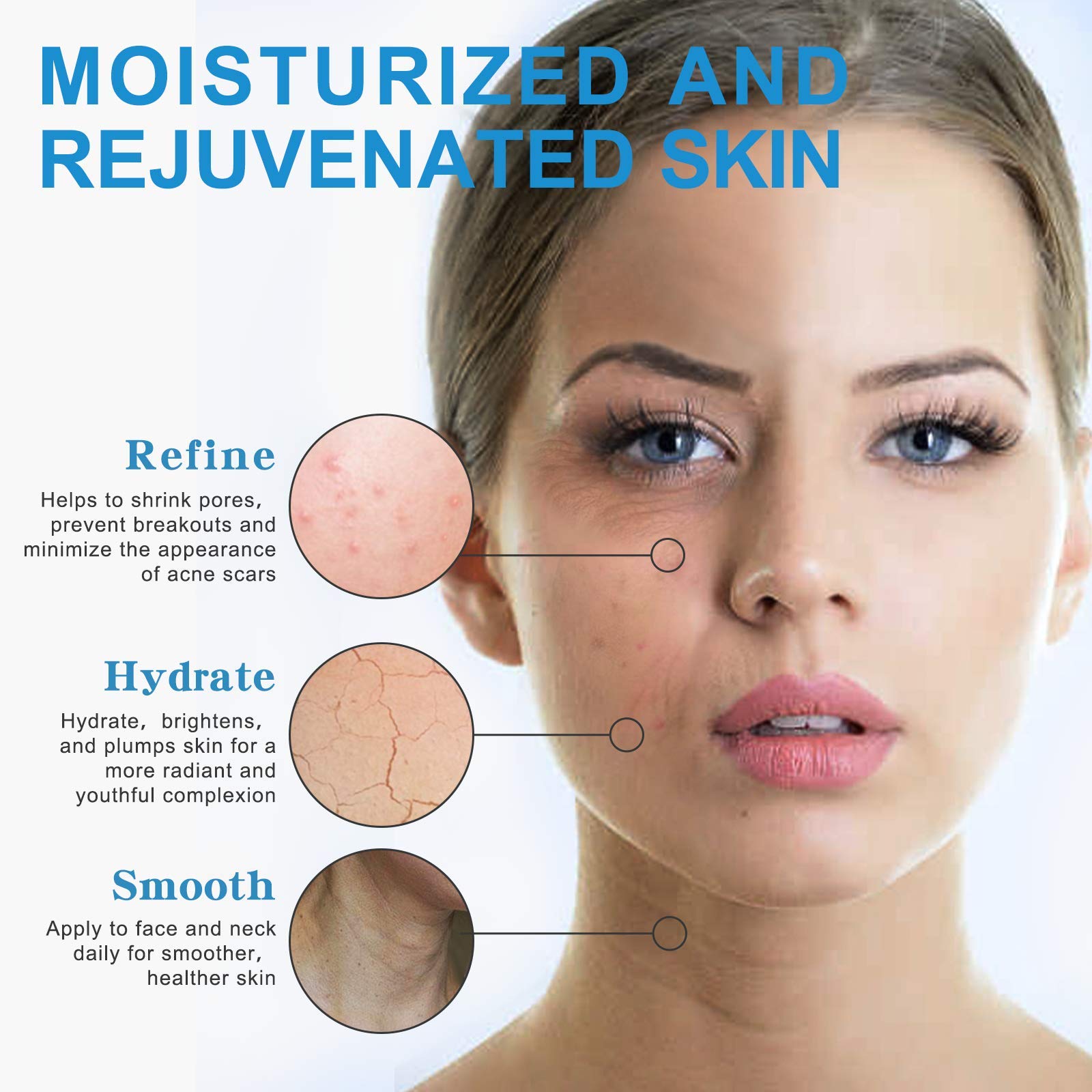 100% Pure Hyaluronic Acid Serum for Face Neck Body with Vitamin C Vitamin E for Skincare Hydrate, Moisturize, Plump Skin, Reduce Wrinkles, Anti Aging Serum, 2 Oz