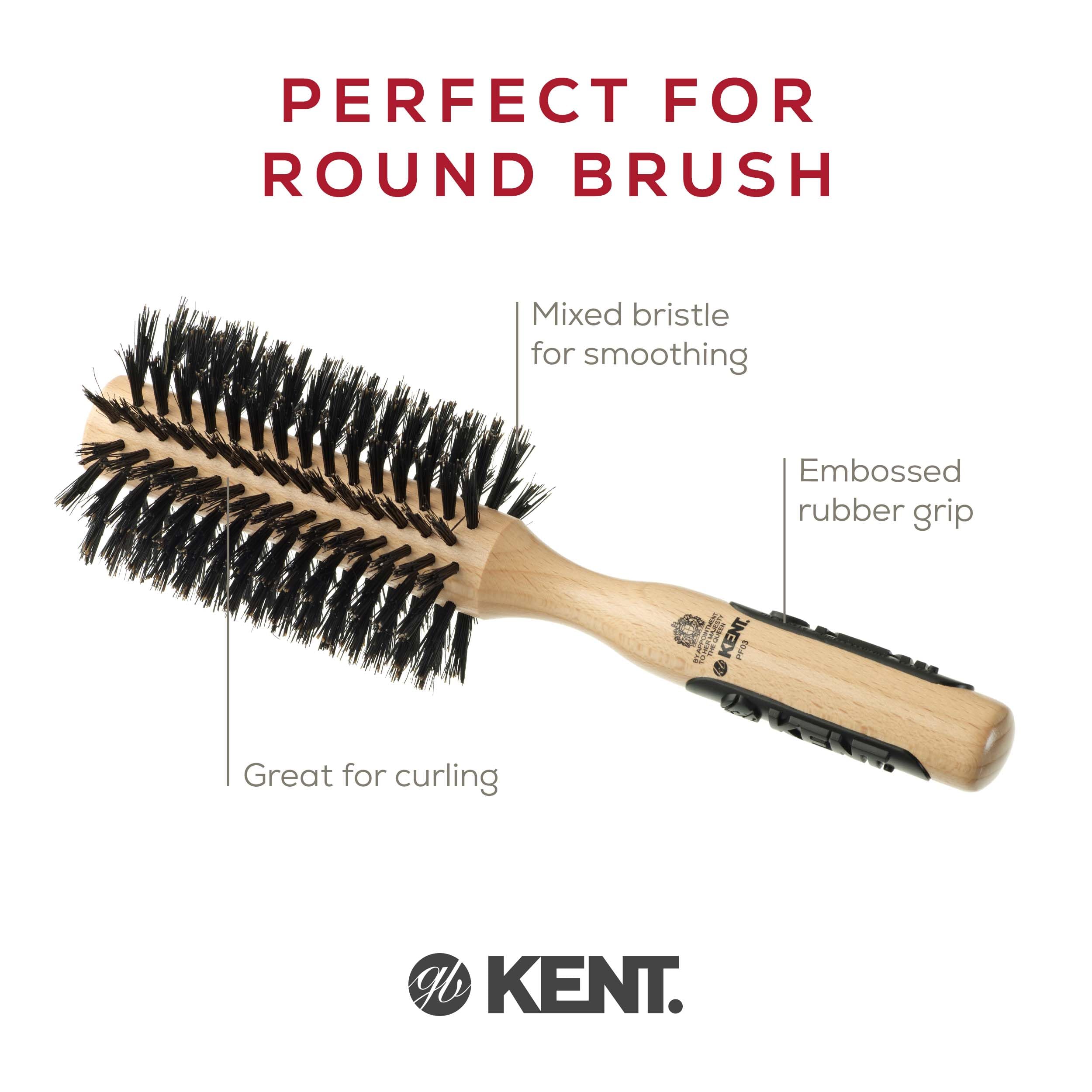 Kent Pure Bristle Medium Radial Brush, Wood