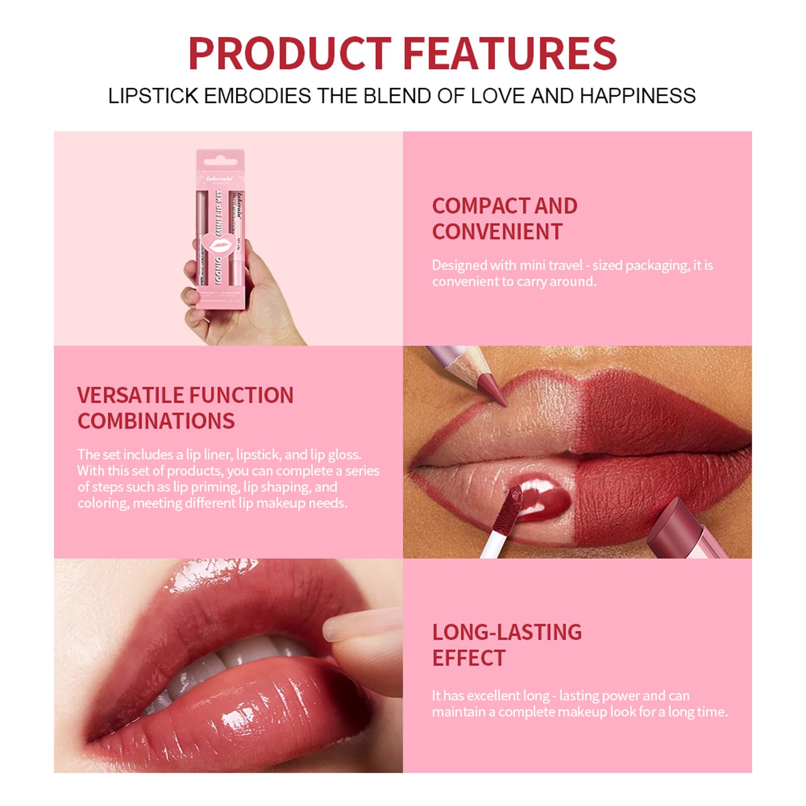 3PCS Lip Liner and Lipstick Combo Set - Matte Lip Liner Pencil, Velvet Matte Lipstick & Hydrating Collagen Lip Gloss - Long-Lasting, Smudge-Proof, High Pigment Nude Brown Lip Makeup Kit (Set 3, 3)