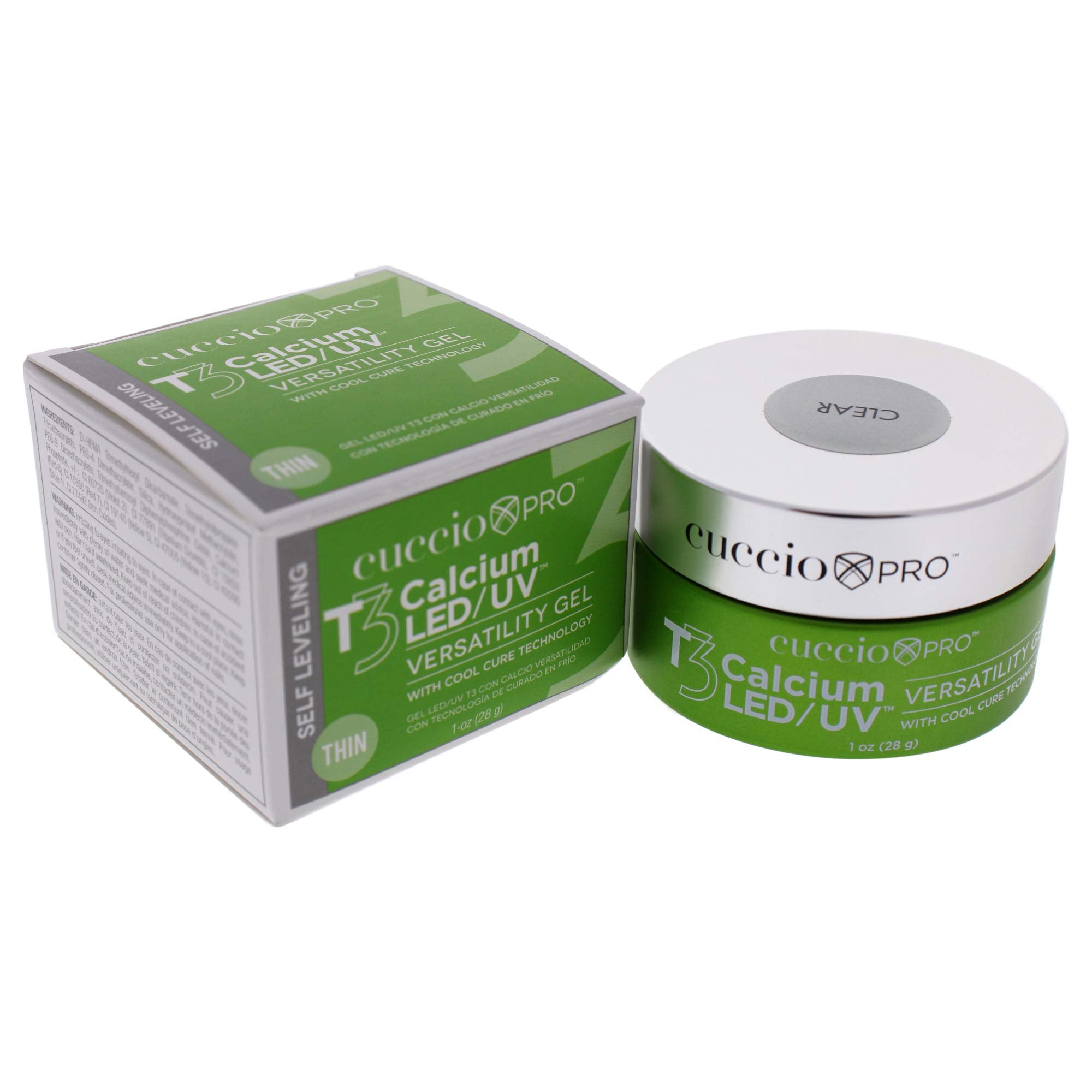 Cuccio Pro - T3 Calcium Versatility Gel - Self Leveling Clear - for Women - Nail Gel - 1 oz