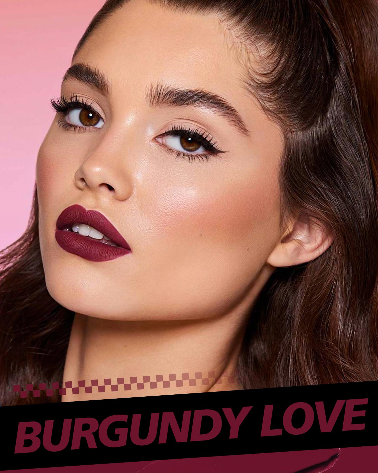 HOOMUSS Burgundy Lipstick Long Lasting, Matte Liquid Lipsticks for Women Non Transfer Smudgeproof Smooth and Easy to Appy Cruelty Free Lip Color, M47 Burgundy Love