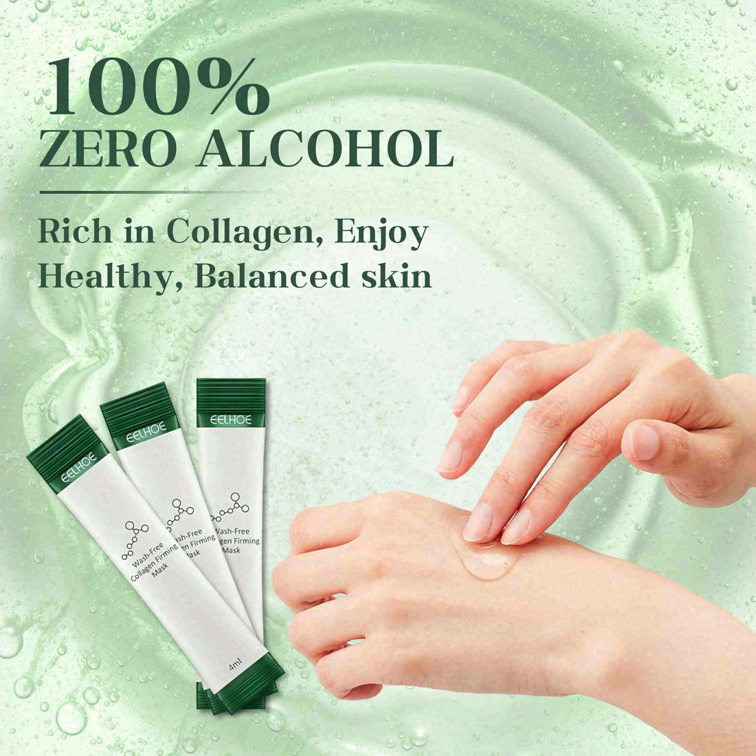 EELHOE 40 PCS Wash-Free Collagen Firming Mask, Collagen Sleeping Mask Overnight, Hydrating Collagen Mask for Women, 0.14 Fl Oz Individual Packaging