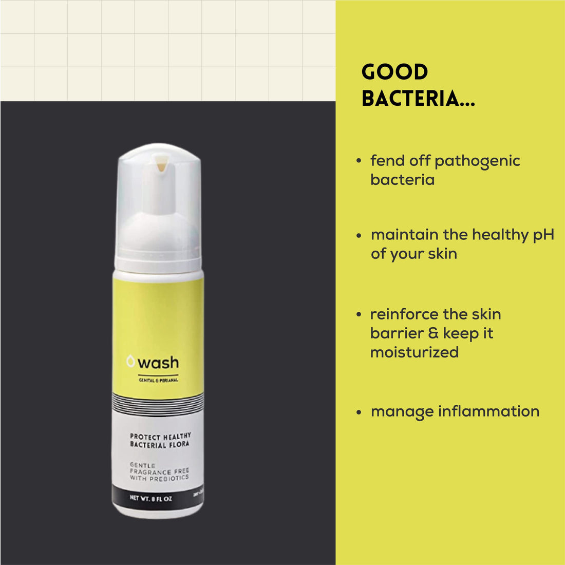 Fragrance-free, Unscented, Sulfate-free Intimate Foam Wash With Prebiotics, 8 oz