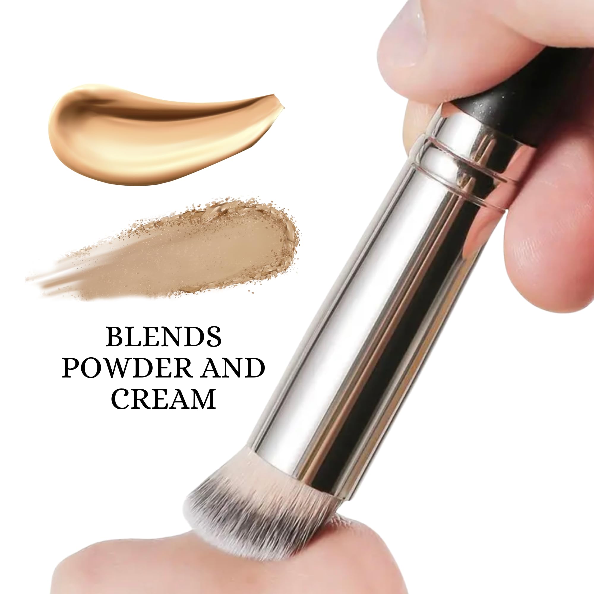 Molly Skin Under Eye Concealer Makeup Brush, Angled Cosmetic Brush For Blending, Concealing, Contouring Makeup, Black