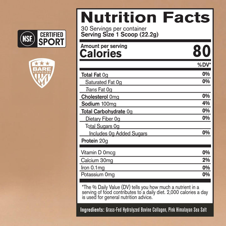 BARE PERFORMANCE NUTRITION, BPN Collagen Protein, Grass-Fed Bovine Collagen Peptides, Unflavored