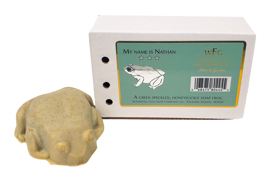 Nathan - Honeysuckle natural, vegan frog bath soap with shea butter