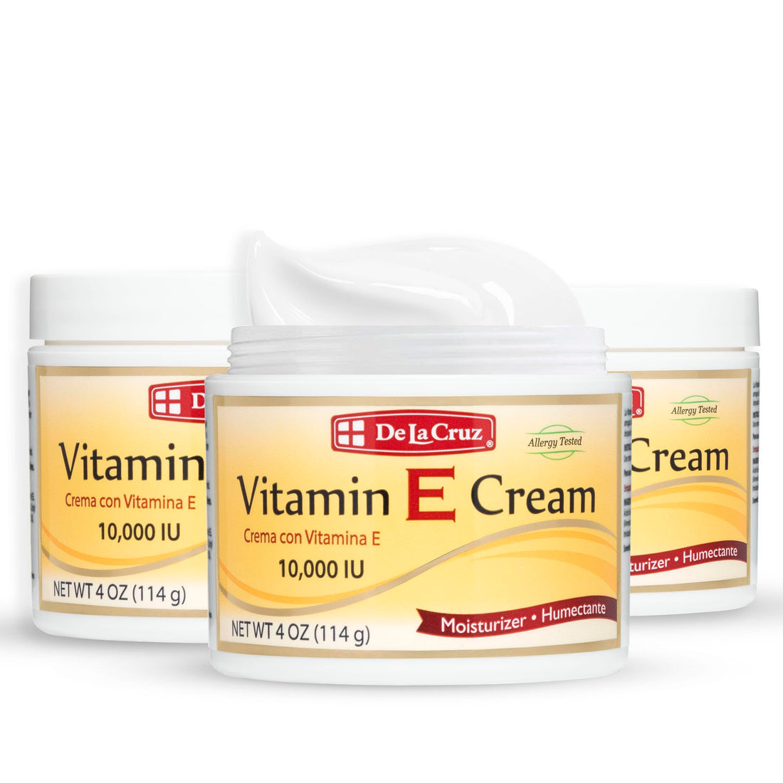 De La Cruz Vitamin E Cream Moisturizer for Face and Neck - Moisturizing Skin Care for All Skin Types - Made in USA