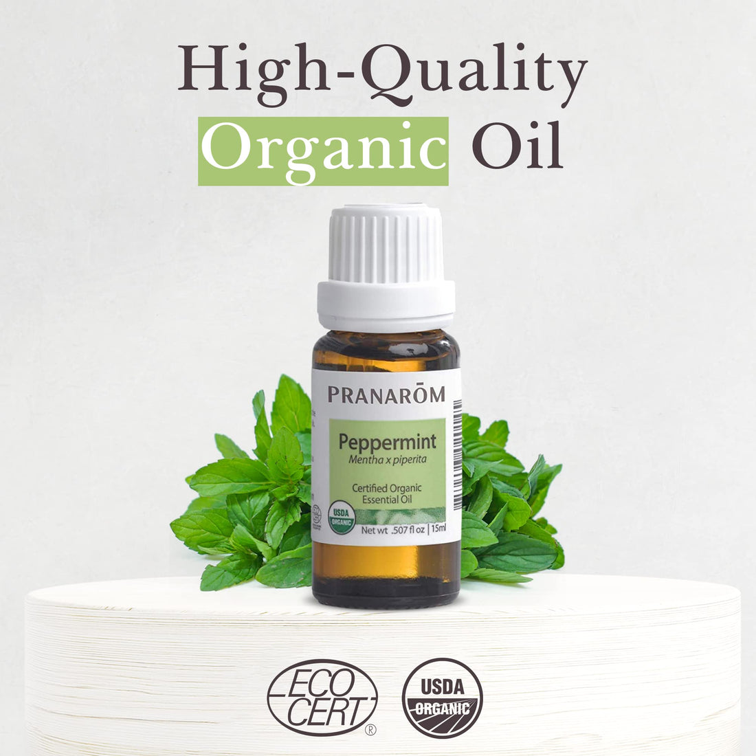 PranarC3B4m Organic Peppermint, 15Ml: Pranarom - Certified Usda And Ecocert Organic Peppermint 15Ml
