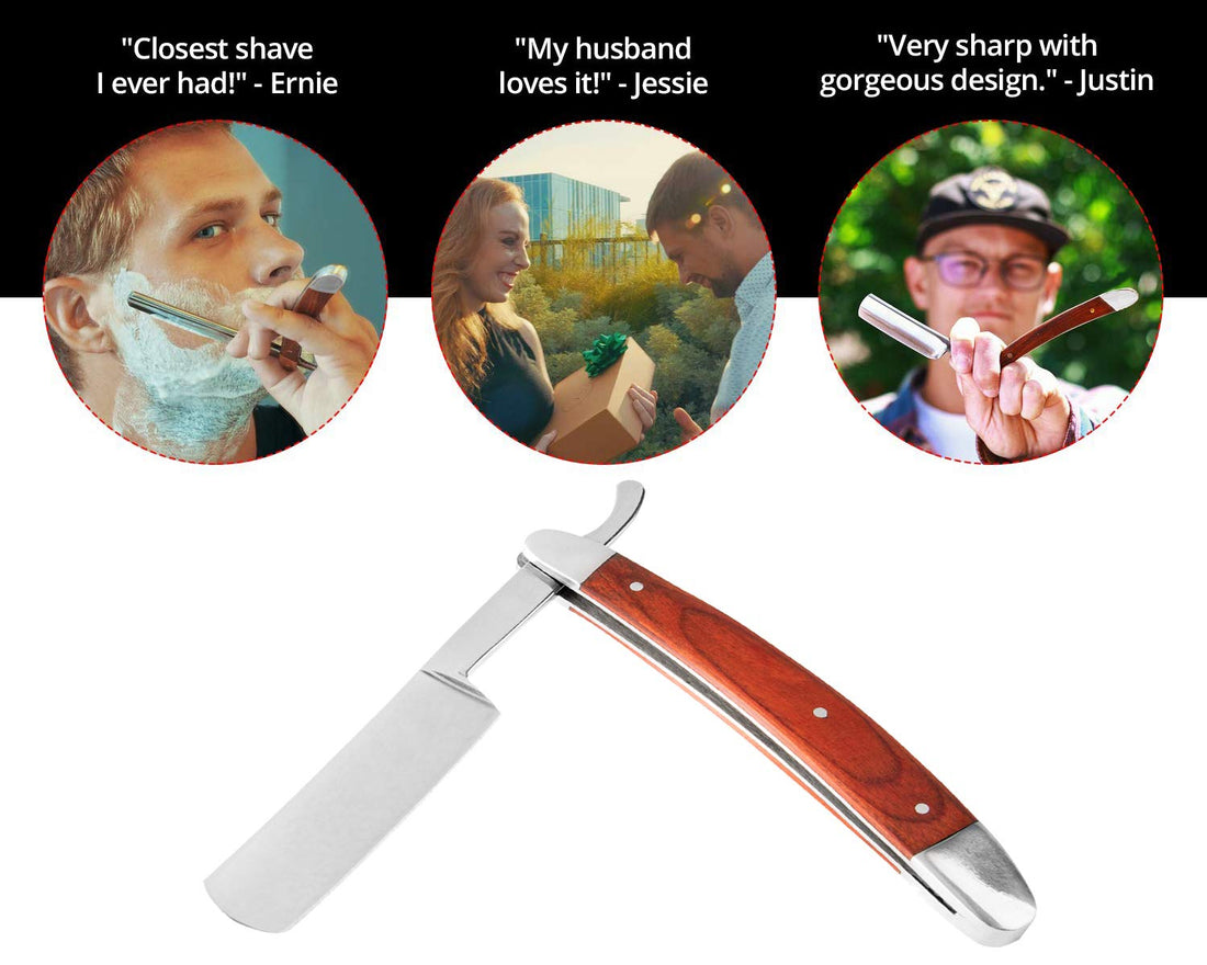 Straight Razor Barber Razor Straight Edge Razor navaja de barbero Straight Razor Kit Professional Shaving Razor with Strop Shaving Brush Leather Strop