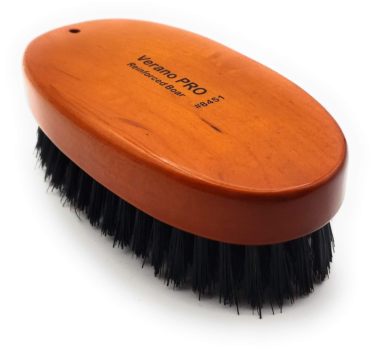 Verano Pro Boar Bristle 9-Row Reinforced Oval Palm Wave Brush #8451