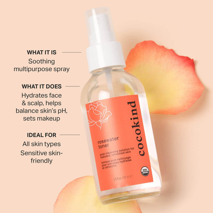 cocokind Organic Rosewater Facial Toner 4 fl.oz
