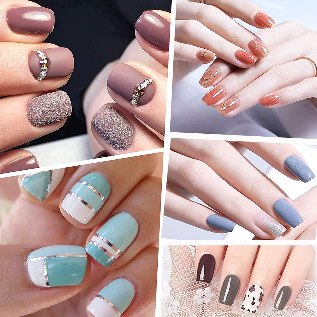 Short Acrylic Nail Tips 500PCS Square Nails Half Cover French False Nails (Natural)