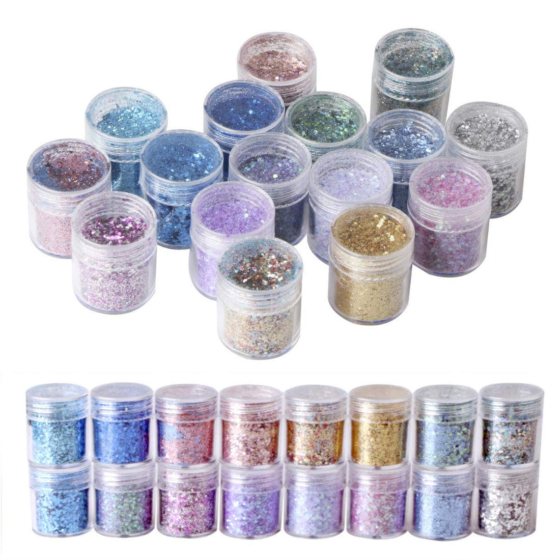 Unime Body Glitter 16 Colors Chunky Glitter For Body Face Hair Make Up Nail Art Mixed Color Glitter