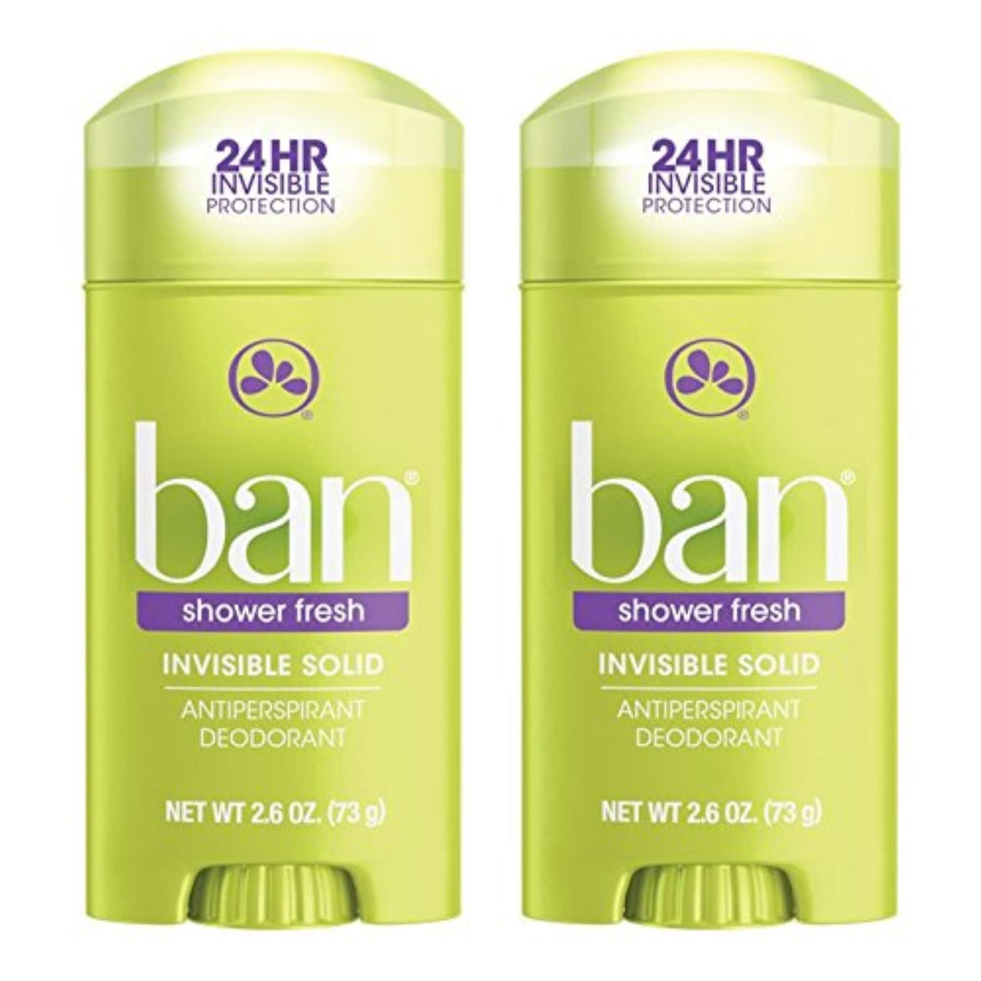 Ban Deodorant 2.6oz Invisible Solid Shower Fresh (2 Pack)