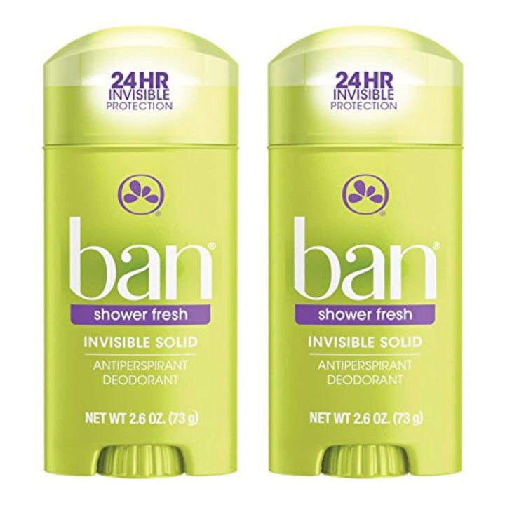 Ban Deodorant 2.6oz Invisible Solid Shower Fresh (2 Pack)