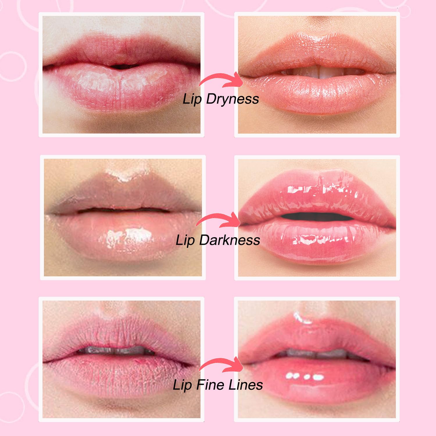 NIYET 30 pieces of Moisturizing Collagen Crystal Lip Mask - Anti-Ageing & Anti Chapped, Reduce lip Wrinkles, Fade Lip Color, Make Skin Smooth (Pink)