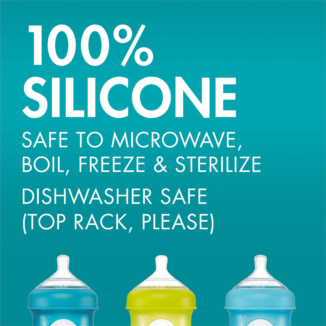 Boon Nursh Reusable Replacement Pouch with Collapsible Silicone Pouch Design - Everyday Baby Essentials - Stage 1 Slow Flow Bottles - Gray - 4 Oz