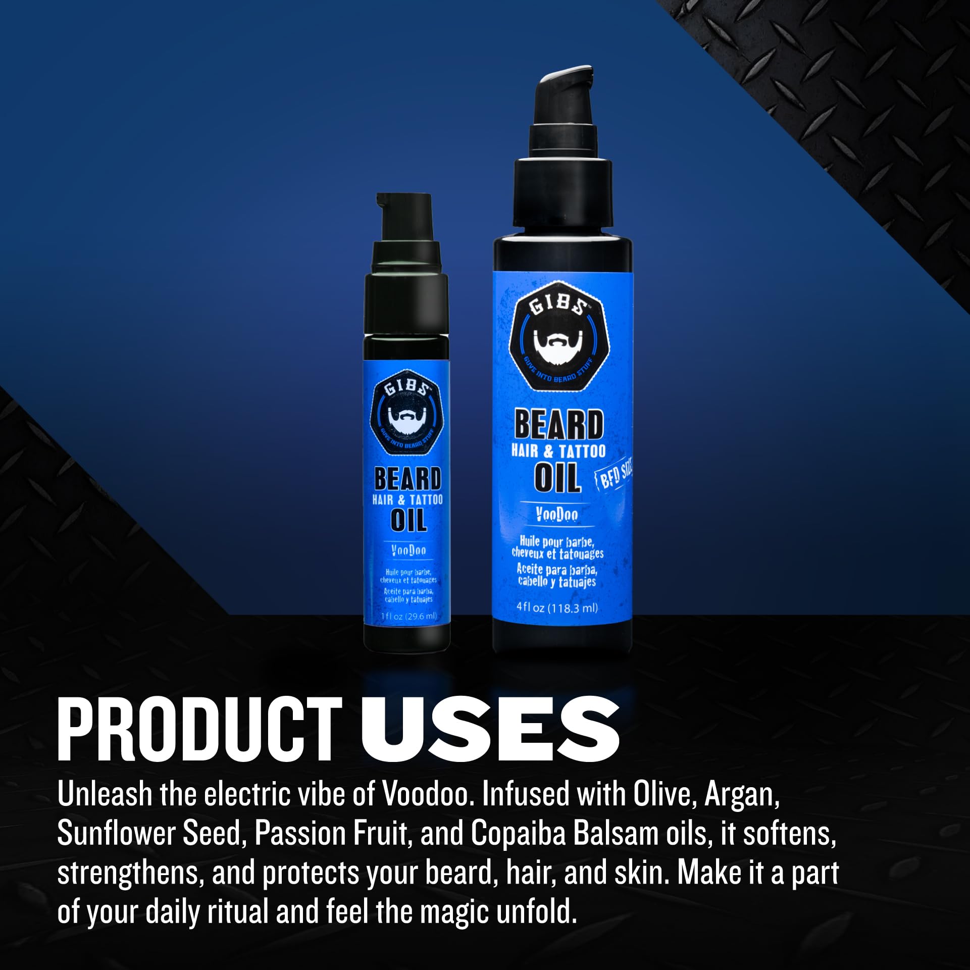 Gibs Beard Oil, Voodoo Prince, Best Beard & Other Hair Oil - All Natural Olive and Argan Oil