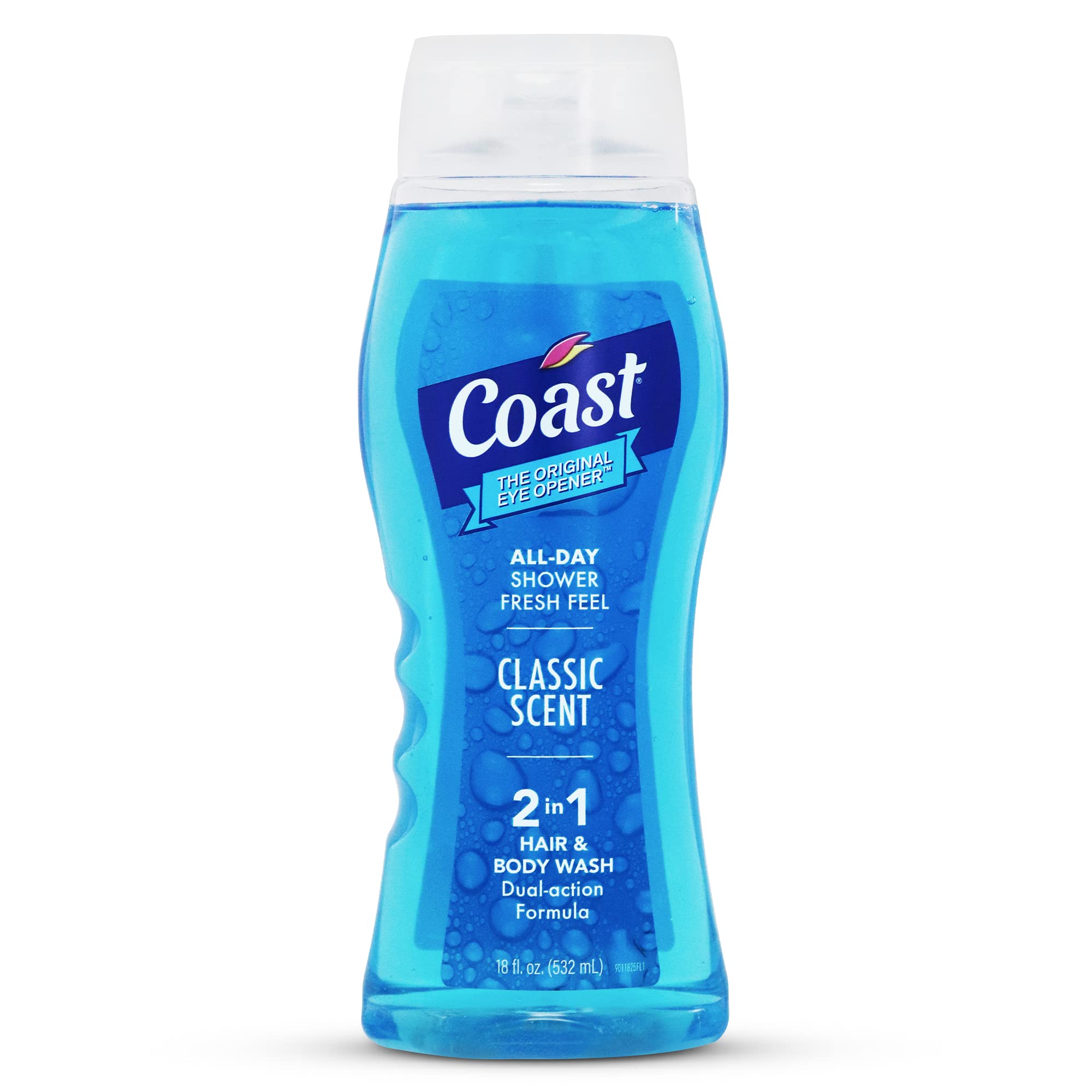 Coast Hair & Body Wash, Classic Pacific Force Scent, 2- 18 Fl Oz Squeeze Bottles