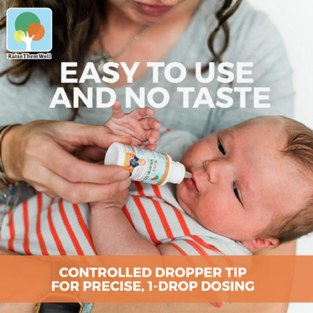 Raise Them Well- Vitamin D and K Drops for Bone and Teeth Health, 365 Servings, 0.36 fl/oz