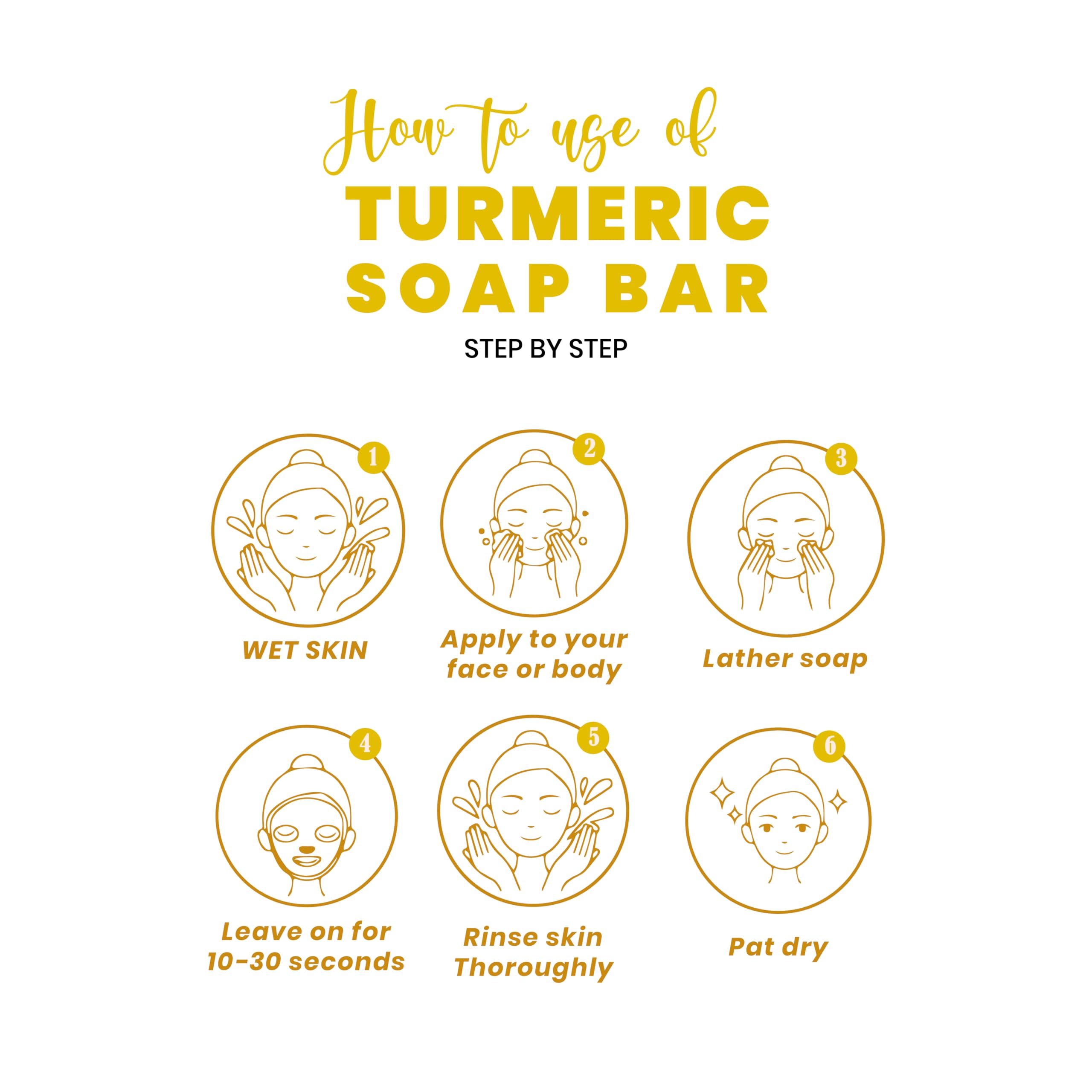 AL-TAQWA Turmeric Soap Bar Body and Face, Men/Women, for all Skin Types, Natural Face Wash