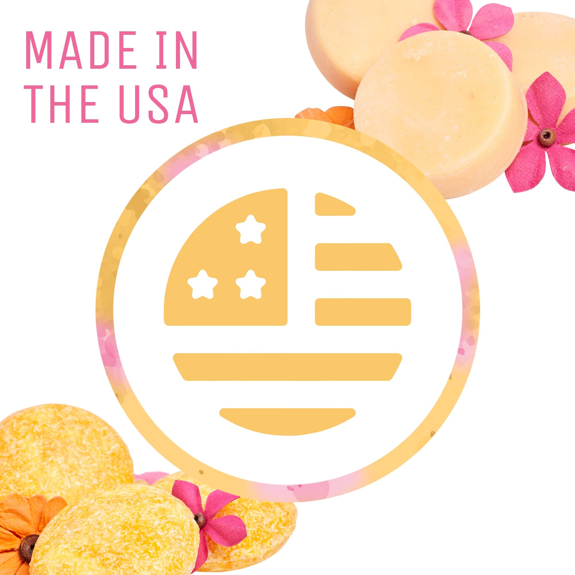 Shampoo & Condition Bars: Includes 2 Shampoo Bars + 1 Conditioner Bar + 2 Travel Containers. All Natural, Safe for Color Treated Hair, SLS Free, Shampoo Bars (Sunkissed)