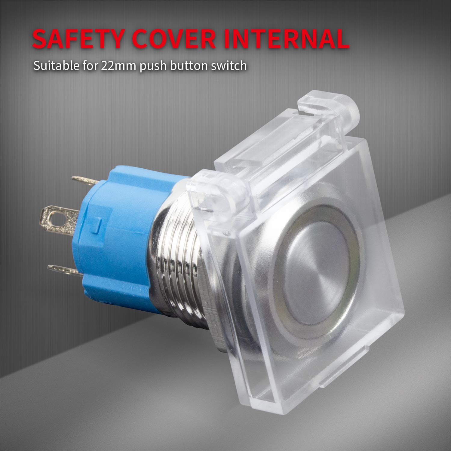 DaierTek 22mm Push Button Cover Child Proof Transparent Safety Power Button Switch Cover Guard Protector for Computer PC Desktop -3Pack