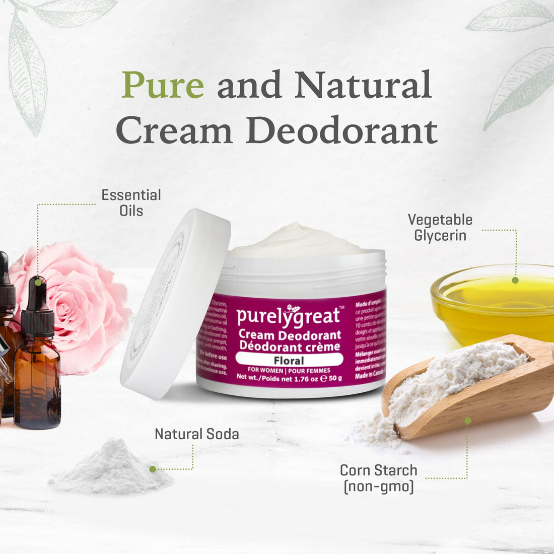 Natural Deodorant for Women Floral