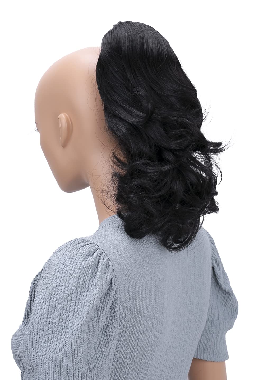 Natural black # 3 H24 : PRETTYSHOP 14 & 110g Hair Piece Ponytail Extension Straight Light Curled Nature Looking Heat-Resisting Different Colors (blackbrown H24_3)