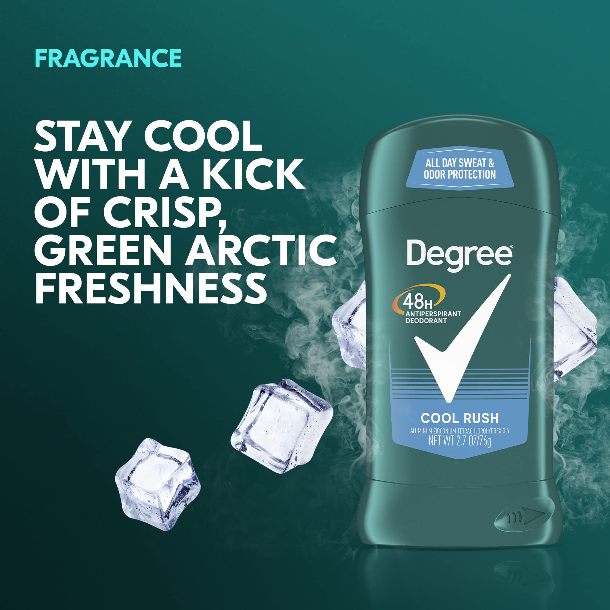 DEGREE Antiperspirant Dry Protection, Twin Pack, Cool Rush, 2.7 oz (Pack of 2)