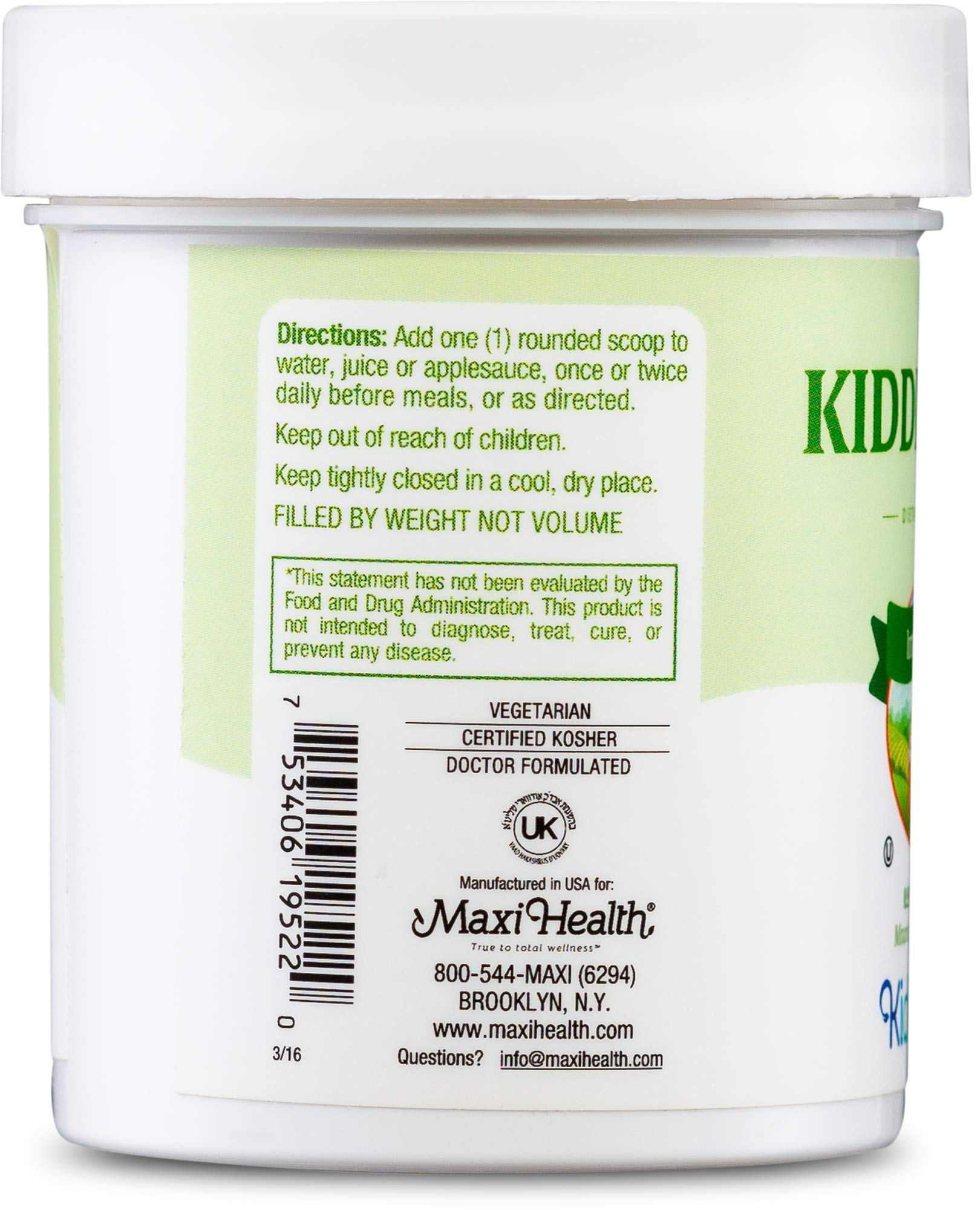 Maxi Health Kiddie Boost - Multivitamins - Children's Immune Support - Powder - Kosher, 0.95 Oz