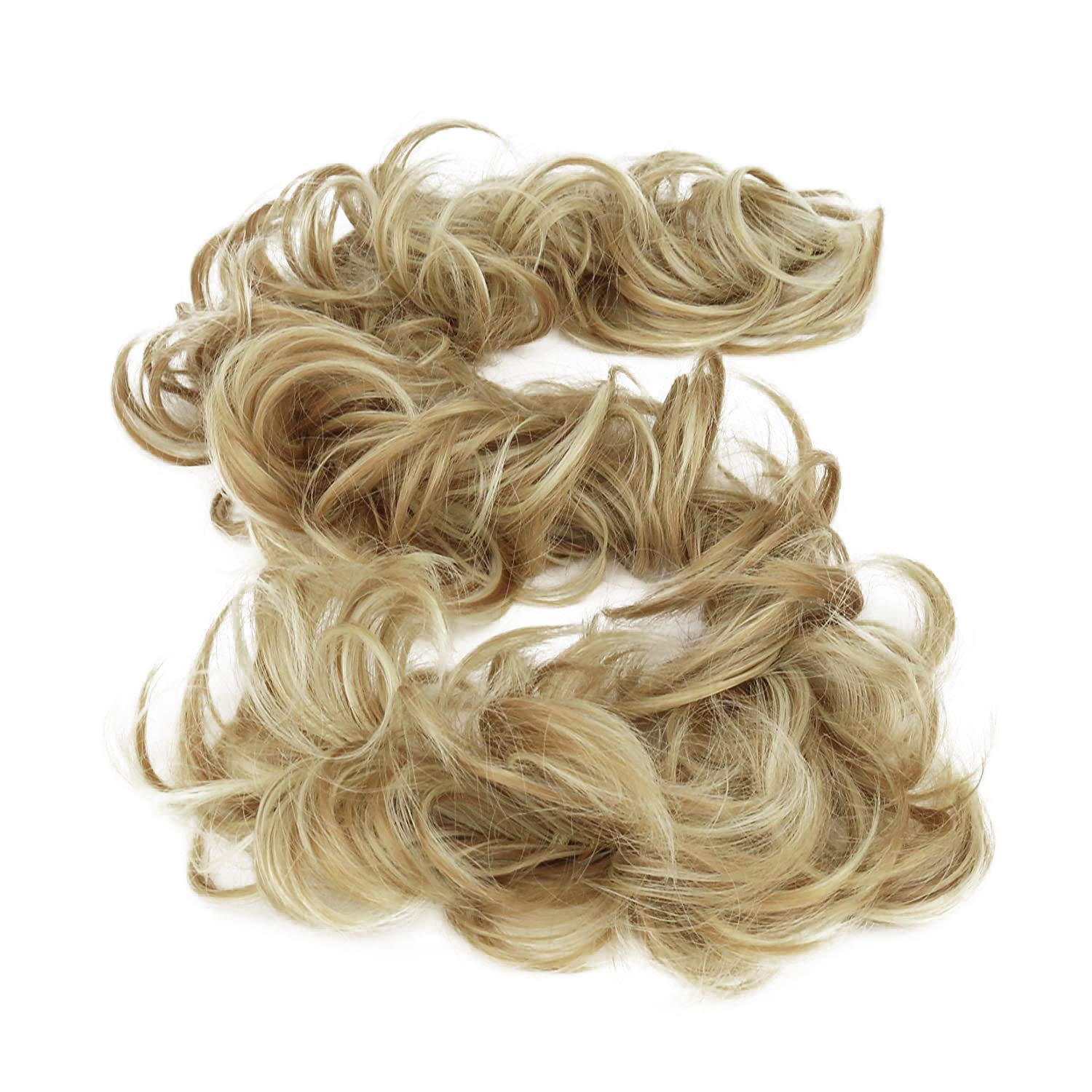 Prettyshop Hairpiece Blonde Mix #27H613 Hw33: Prettyshop Xxxl Hairpiece Hair Wrap Scrunchie Scrunchy Updos, Voluminous, Curly Messy Bun, Blonde Mix #27H613 Hw33