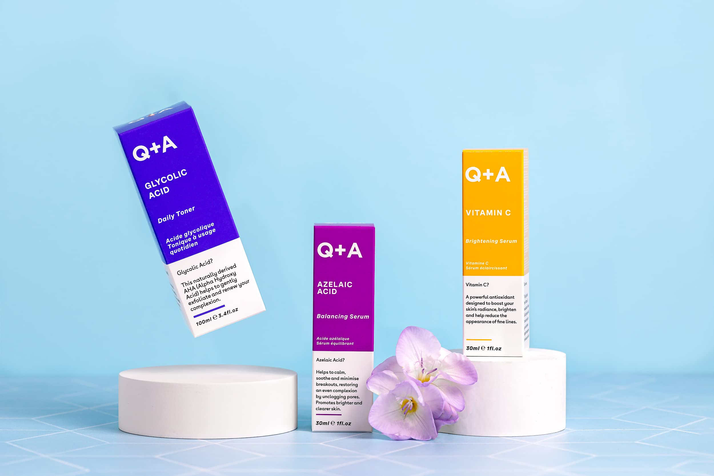 Q+A Azelaic Acid Balancing Serum, Containing Pore Minimising Zinc PCA and Antioxidants for Fresher and Smoother Skin, 30ml