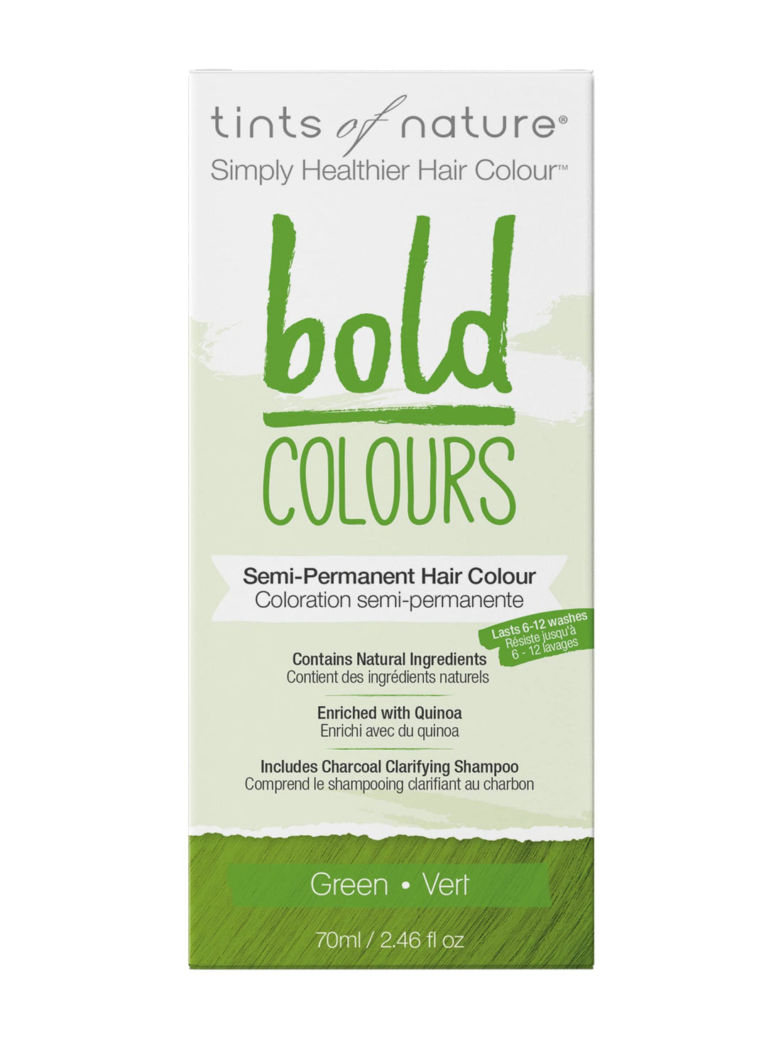 Tints of Nature Bold Colour Green Semi-Permanent Hair Dye, Ammonia-Free & Damage-Free Colouring, Single