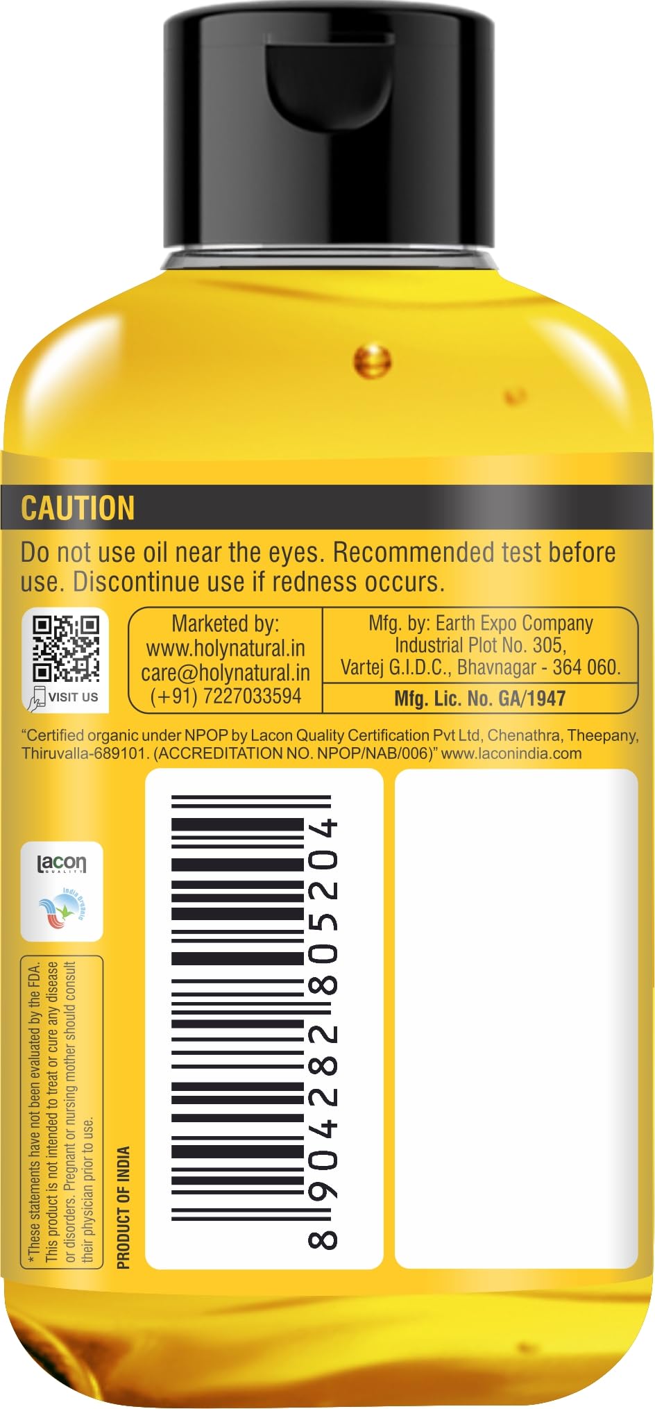 Organic Pure Castor Oil (10.15 floz/300 ml) USDA Certified Cold-Pressed, 100% Pure, No GMO, No Heat treatment, Hexane Free Moisturizing & Healing, For Dry Skin,Hair Growth, Massage, Lash Growth