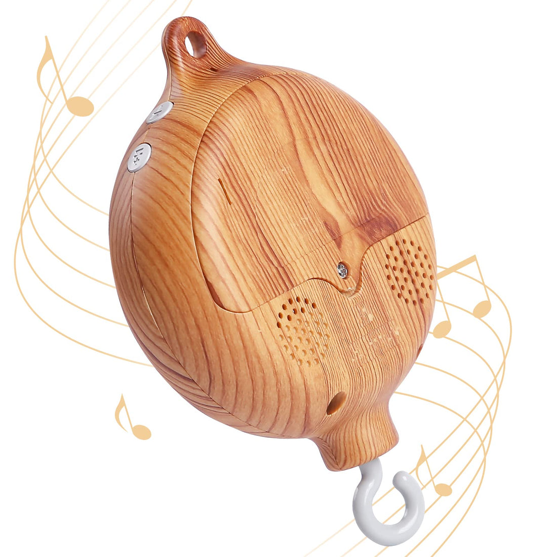 Baby Crib Mobile Musical Box - Mobile Rotary Music Box Imitation Wood - Music Box with Rotating Hook -Crib Mobile Motor Battery Operated Plays 35 Tunes Crib Toys Attachments (Without Arm)