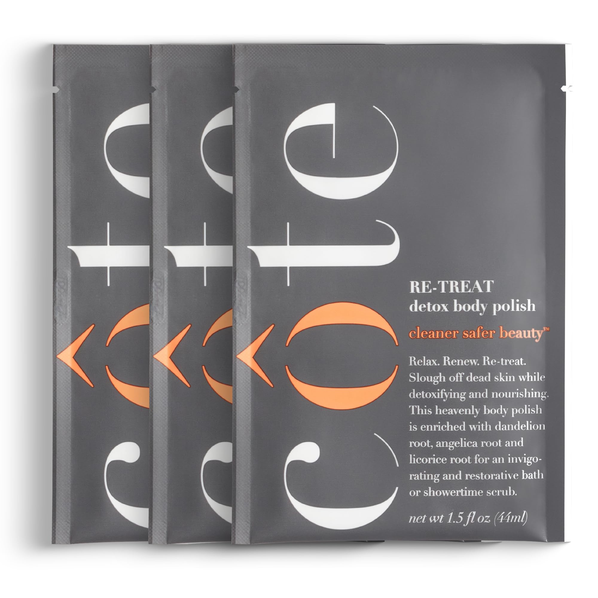 Re-Treat Exfoliating Detox Body Polish Scrub - Dandelion, Liquorice & angelica root Infused with essential oils for Face & Body, Exfoliating Facial 1.5 Fl oz (Pack of 03)