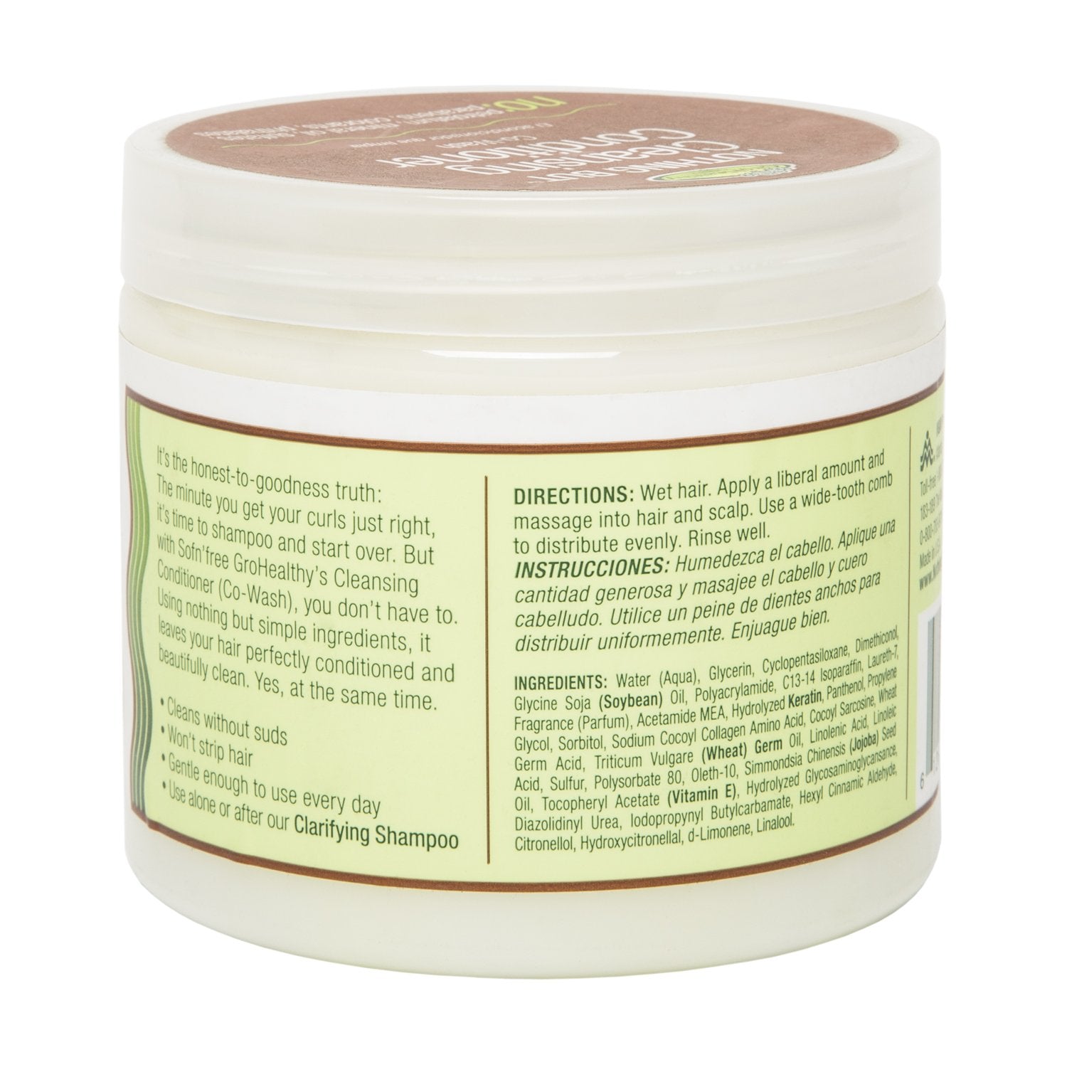 Sof N Free Gro Healthy Nothing But Cleansing Conditioner, 16 Ounce